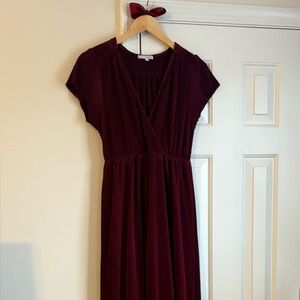 Baltic Born Athena faux wrap top pleated dress